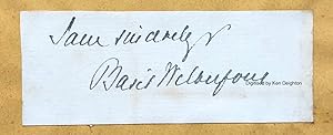 Immagine del venditore per I Am Sincerely Yours Basil Wilberforce [ SIGNATURE IN BLACK INK ON WHITE PAPER CUT FROM LETTER ] venduto da Deightons