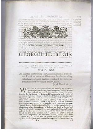 Anno Quinquagesimo Tertio, Georgii III Regis. An Act for authorizing the Commissioners of Customs...