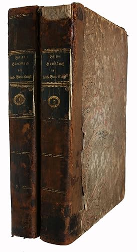 Bild des Verkufers fr Handbuch der Land=Bau=Kunst,vorziglich in Rcksicht auf die Construction der Wohn=und Wirtschafts=Gebude fr angehende Cameral=Baumeister und Oeconomen. Erster-Zweyter Theil. 2 Bde. (1.Theil in Neue Auflage). - [SEMINAL WORK ON ARCHITECTURE.] zum Verkauf von Lynge & Sn ILAB-ABF