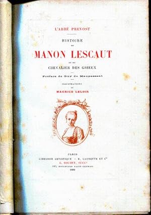 Imagen del vendedor de Histoire de Manon Lescaut et du chevalier Des Grieux. a la venta por L'ivre d'Histoires