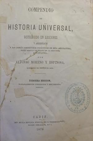 Imagen del vendedor de COMPENDIO DE HISTORIA UNIVERSAL DISTRIBUIDA EN LECCIONES a la venta por Librera Torren de Rueda