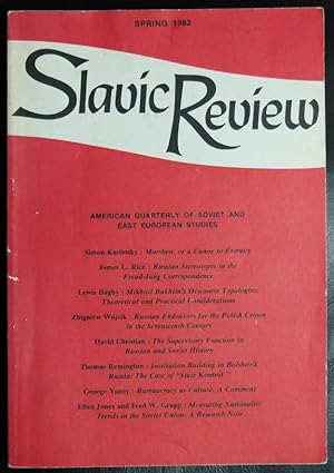 Seller image for Slavic Review, Volume 41, No 1-Spring 1982 (Volume 41) for sale by GuthrieBooks