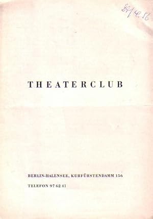 Bild des Verk�ufers f�r Programmheft Theaterclub Berlin. 1955 / 1956. zum Verkauf von Antiquariat Carl Wegner