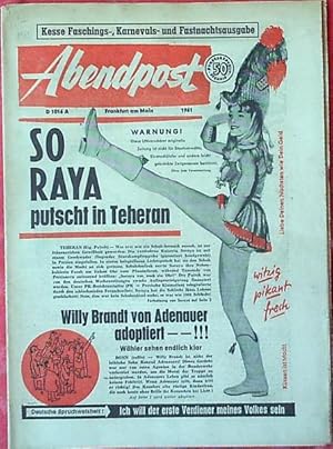 Immagine del venditore per Abendpost 1961. Kesse Faschings-, Karnevals- und Fastnachtsausgabe. venduto da Antiquariat Carl Wegner