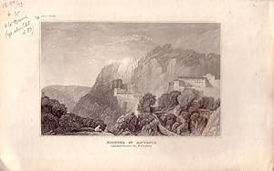 Immagine del venditore per Kloster St Antonio u. der Libanon in Palestina. Anonyme Stahlstich-Ansicht venduto da Antiquariat Carl Wegner