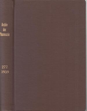 Imagen del vendedor de Archiv der Pharmazie ( 1939 ) und Berichte der Deutschen Pharmazeutischen Gesellschaft. Band 277 des Archivs und zugleich Jhr. 49 der Berichte. Heft 2, Februar 1939. - Dazugebunden: Mitteilungen der Deutschen Pharmazeutischen Gesellschaft. 16. Jhg. 1939, Heft 1-9. - Aus dem Inhalt: Heinrich Menzel - Zur Untersuchung und Bewertung von Sauerstoffbdern / H. Dieterle und K. Fay: ber die Inhaltsstoffe der Blten von Arnica montana L. / G. Schenck, H. Graf und W. Schreber: ber die Isolierung von Lactucin und Lactucopikrin. V. Mitteilung ber die Bitterstoffe des Milchsaftes von Lactuca virosa / Alfred Bertho: Kurchi - Alkaloide. II. Mitteilung - ber die Gewinnung von Conessin und dessen Nebenbasen / F. Schlemmer und L. Beck: Zur Pharmakognosie von Rhizoma Sanguinariae. a la venta por Antiquariat Carl Wegner