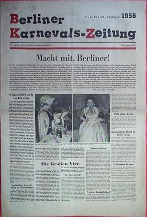Immagine del venditore per Berliner Karnevals - Zeitung. Jahrgang 7, 1956. venduto da Antiquariat Carl Wegner