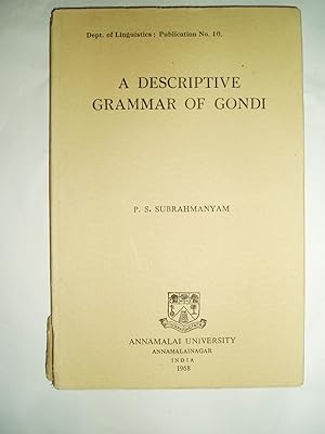 Seller image for A Descriptive Grammar of Gondi for sale by Expatriate Bookshop of Denmark