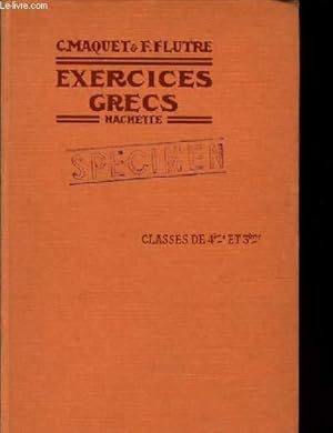 Bild des Verkufers fr EXERCICES GRECS classe de 4e et 3e zum Verkauf von Le-Livre
