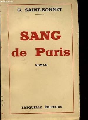 Seller image for SANG DE PARIS for sale by Le-Livre