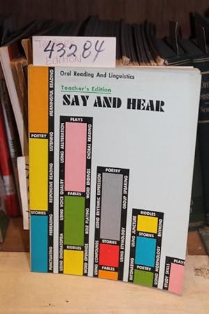 Imagen del vendedor de Oral Reading And Linguistics: Say And Hear. Teacher's Edition a la venta por Princeton Antiques Bookshop