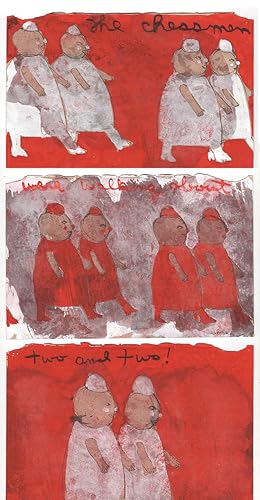 Chessmen Triptych : The Chessmen Were Walking Two and Two : Sketch for Through the Looking Glass ...