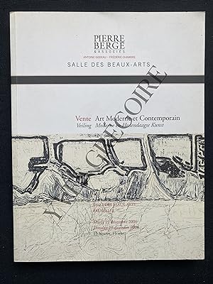 CATALOGUE PIERRE BERGE-VENTE ART MODERNE ET CONTEMPORAIN-BRUXELLES-19 DECEMBRE 2006
