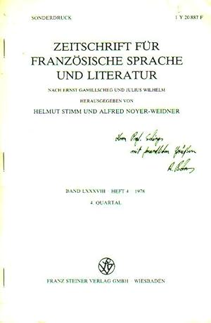 Seller image for Franzsischsprachige rhetorische Theoriebildung im 17. und frhen 18. Jahrhundert. Eine Auswahlbibliographie. Sonderdruck aus: Zeitschrift fr franzsische Sprache und Literatur LXXXVIII / 4, 1978. for sale by Antiquariat Carl Wegner