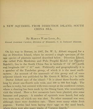 Immagine del venditore per A New Squirrel From Direction Island, South China Sea venduto da Legacy Books II