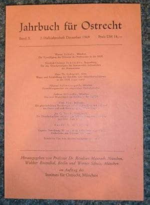 Jahrbuch für Ostrecht. Band X: Dezember 1969 , 2. Halbjahresheft.