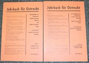 Seller image for Jahrbuch fr Ostrecht. Band IX: September 1968 , 1. Halbjahresheft ; Band IX: Dezember 1968 , 2. Halbjahresheft (2 Bnde). for sale by Antiquariat Peda