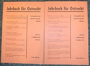 Seller image for Jahrbuch fr Ostrecht. Band VII: Juni 1966 , 1. Halbjahresheft ; Band VII: Dezember 1966 , 2. Halbjahresheft (2 Bnde). for sale by Antiquariat Peda