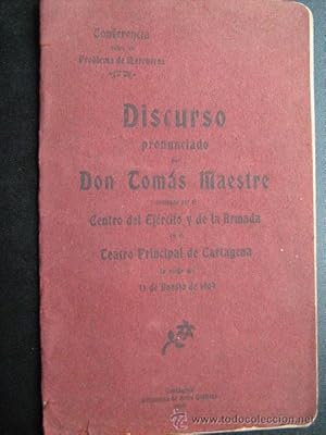 Imagen del vendedor de DISCURSO PRONUNCIADO POR DON TOMS MAESTRE : El Problema de Marruecos a la venta por Librera Maestro Gozalbo