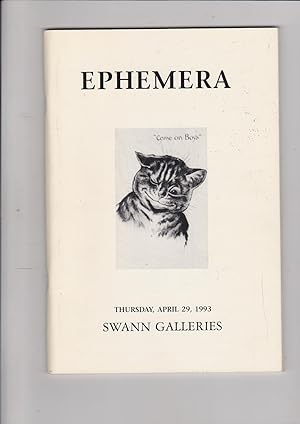 Image du vendeur pour Paper Ephemera Postcards Sale 1625 April 29, 1993 Swann Galleries, Inc. mis en vente par Meir Turner