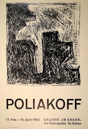 Composition en noir et blanche. Orig.-Lithographie. 1962. Plakat der Galerie "Im Erker", Febr.  ...