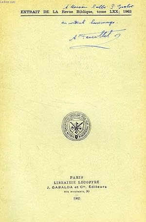 Seller image for EXTRAIT DE LA REVUE BIBLIQUE, TOME LXX, 1963, L'ENIGME DE I Cor., II, 9 for sale by Le-Livre
