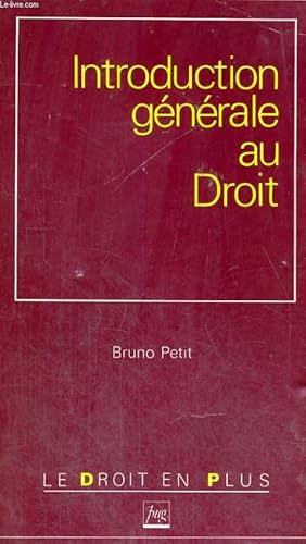 Image du vendeur pour INTRODUCTION GENERALE AU DROIT mis en vente par Le-Livre