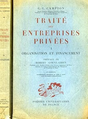 Seller image for TRAITE DES ENTREPRISES PRIVEES EN 2 TOMES - OUVRAGE COURONNE PAR L'INSTITUT - 3 EDITION for sale by Le-Livre