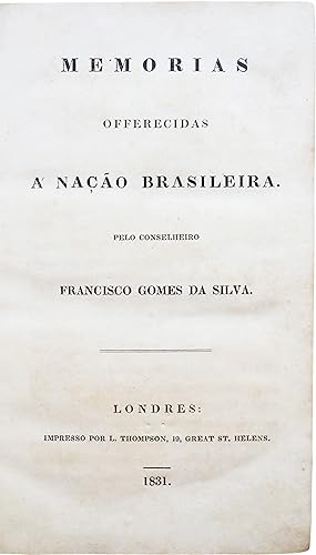 Imagen del vendedor de Memorias offerecidas a nao brasileira. a la venta por Richard C. Ramer Old and Rare Books