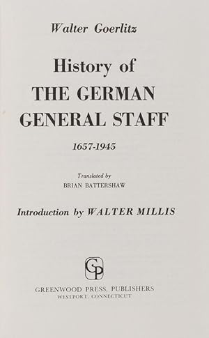 History of the German General Staff 1657-1945