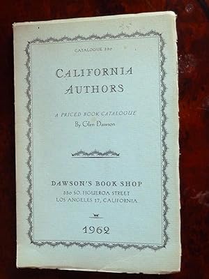 Image du vendeur pour California Authors: A Priced Book Catalogue. Catalogue 330. mis en vente par The Bookstall