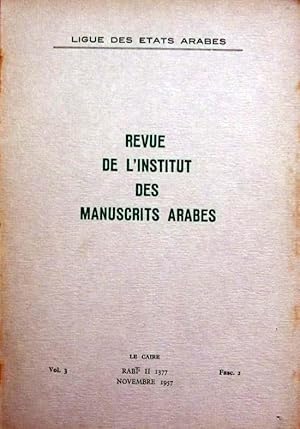 Seller image for Mjalat ma-ehad al- makhtoutat al- arabia. (Revue de l'Institut des Manuscrits Arabes). Vol. 3. Fasc. 1 y 2. for sale by Libreria Anticuaria Farr