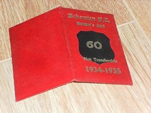 Bohemians F. C. Dublin Members Card 1934-35
