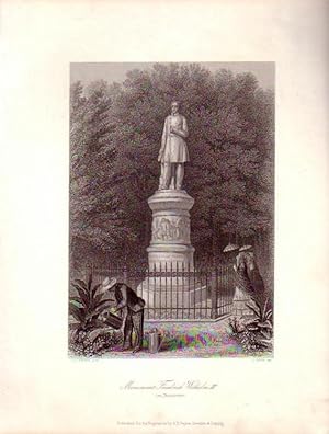 Bild des Verkufers fr Monument Friedrich Wilhelm III. ( im Thiergarten). Stahlstich nach Leutemann von J. Gray. zum Verkauf von Antiquariat Carl Wegner