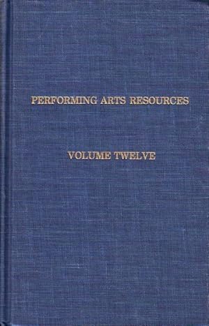 Image du vendeur pour Performing arts resources. Volume twelve,1987. Tropical bibliographies of the american theatre. Articles by: Jonathan Levy and Martha Mahard, Norren C. Barnes and Laurie J. Wolf, Rosemary L. Cullen, Geraldine Maschio and Colette A. Hyman. mis en vente par Antiquariat Carl Wegner