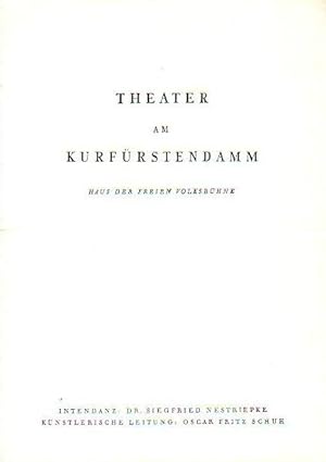 Bild des Verkufers fr Programmheft der Komdie am Kurfrstensdamm. Spielzeit 1953 / 1954. zum Verkauf von Antiquariat Carl Wegner