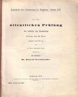 Seller image for Mittheilungen aus dem Breviloquus Benthemianus, einem handschriftlichen lateinischen Glossar des XV. Jahrhunderts. In: Realschule des Johanneums zu Hamburg , Ostern 1879. Programm Nummer 613. for sale by Antiquariat Carl Wegner