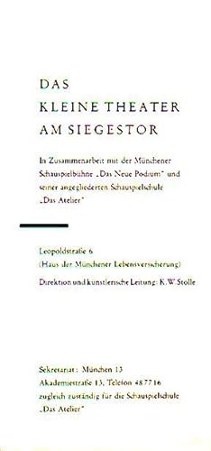 Programmheft zu: Antigone. Inszenierung: K. W. Stolle. Bild: E. Aschauer. Darsteller: Ilse Stramb...