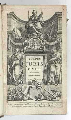 Bild des Verkufers fr Corpus juris civilis. Editio nova, prioribus correctior. zum Verkauf von Antiquariat INLIBRIS Gilhofer Nfg. GmbH