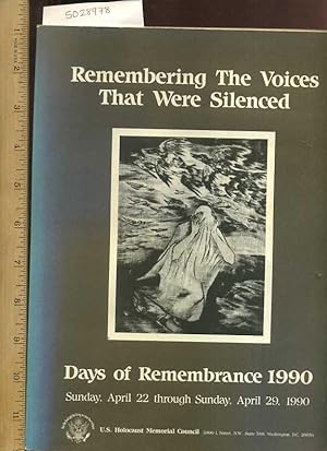 Seller image for Remembering the Voices That Were Silenced : Days of Remembrance 1990 Sunday, April 22 Through Sunday April 29 1990 Planning Guide [Holocaust, Jewish History, Nazi, Crimes] for sale by GREAT PACIFIC BOOKS