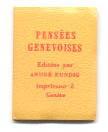 Image du vendeur pour Pensees Genevoises mis en vente par Peter Keisogloff Rare Books, Inc.