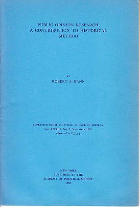 Public Opinion Research: A Contribution to Historical Method - SIGNED COPY, WITH LETTER LAID-IN