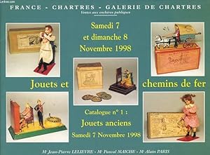 Seller image for CATALOGUE n1 JOUETS ANCIENS du samedi 7 novembre et dimanche 8 novembre 1998 de jouets et chemins de fer for sale by Le-Livre