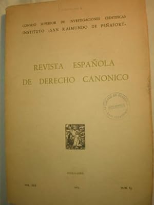 Revista Española de Derecho Canónico. Num. 85 - Enero Abril 1974