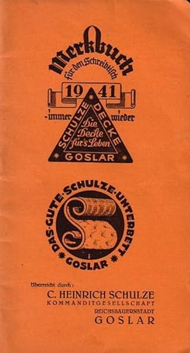 Imagen del vendedor de Merkbuch fr den Schreibtisch 1941. Kalender a la venta por Antiquariat Carl Wegner