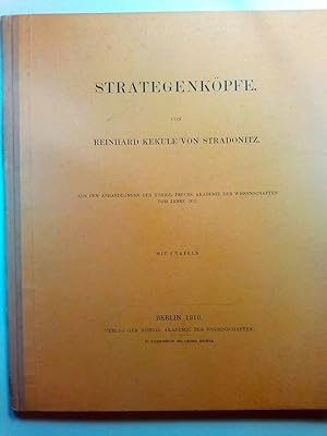 Bild des Verkufers fr Strategenkpfe, aus den Abhandlungen der knigl. Preuss. Akademie d. Wissenschaften vom Jahre 1910. zum Verkauf von ANTIQUARIAT Franke BRUDDENBOOKS