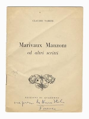 Immagine del venditore per Marivaux - Manzoni ed altri scritti. venduto da Libreria Oreste Gozzini snc