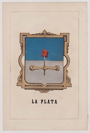 Stemma La Plata Araldica Cromolitografia PAGNONI Milano 1857