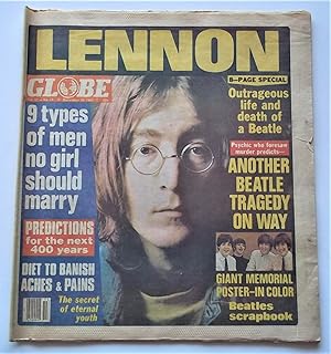 Globe (December 30, 1980) Tabloid Newspaper "[John] LENNON: Outrageous Life and Death of a Beatle...