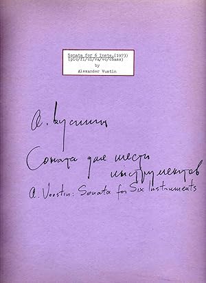 Sonata for Six Instruments (1973) [FULL SCORE ONLY]